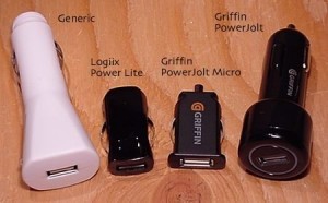 PowerJolt Micro vs other adaptors size comparison